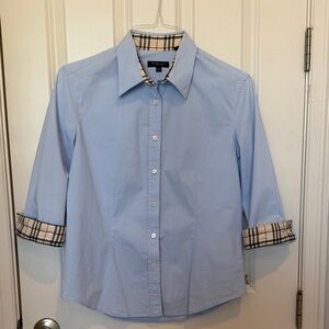 Burberry Sky Blue Casual Button Down Shirt